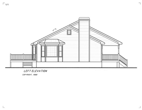 Left Elevation image of Chamblee House Plan